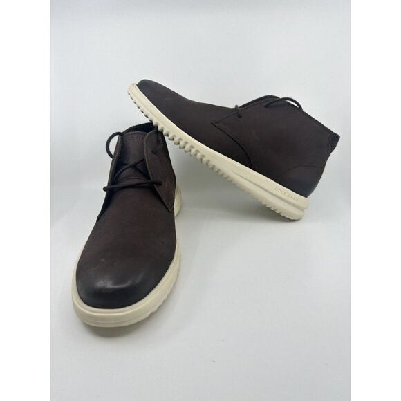 Cole Haan Men's Grand+ Chocolate/Ivory Leather Chukka Boots C36933 Size 13 - Picture 1 of 5